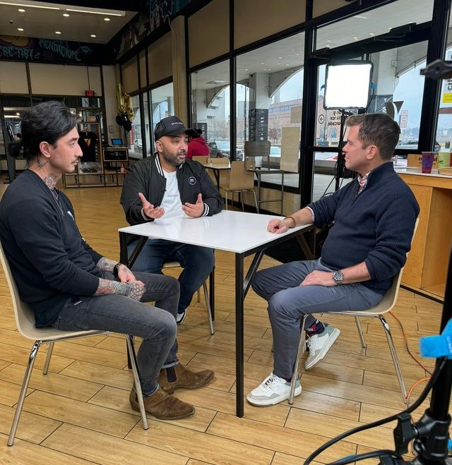 Balance Farms co-founders Chef HoChan Jang and Prakash Karamchandani interviewed by CBS inside the Toledo location.